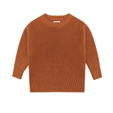 Chestnut Knitted Crewneck Sweater