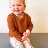 Chestnut Knitted Crewneck Sweater
