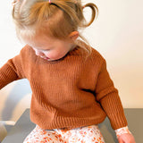 Chestnut Knitted Crewneck Sweater