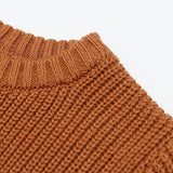 Chestnut Knitted Crewneck Sweater